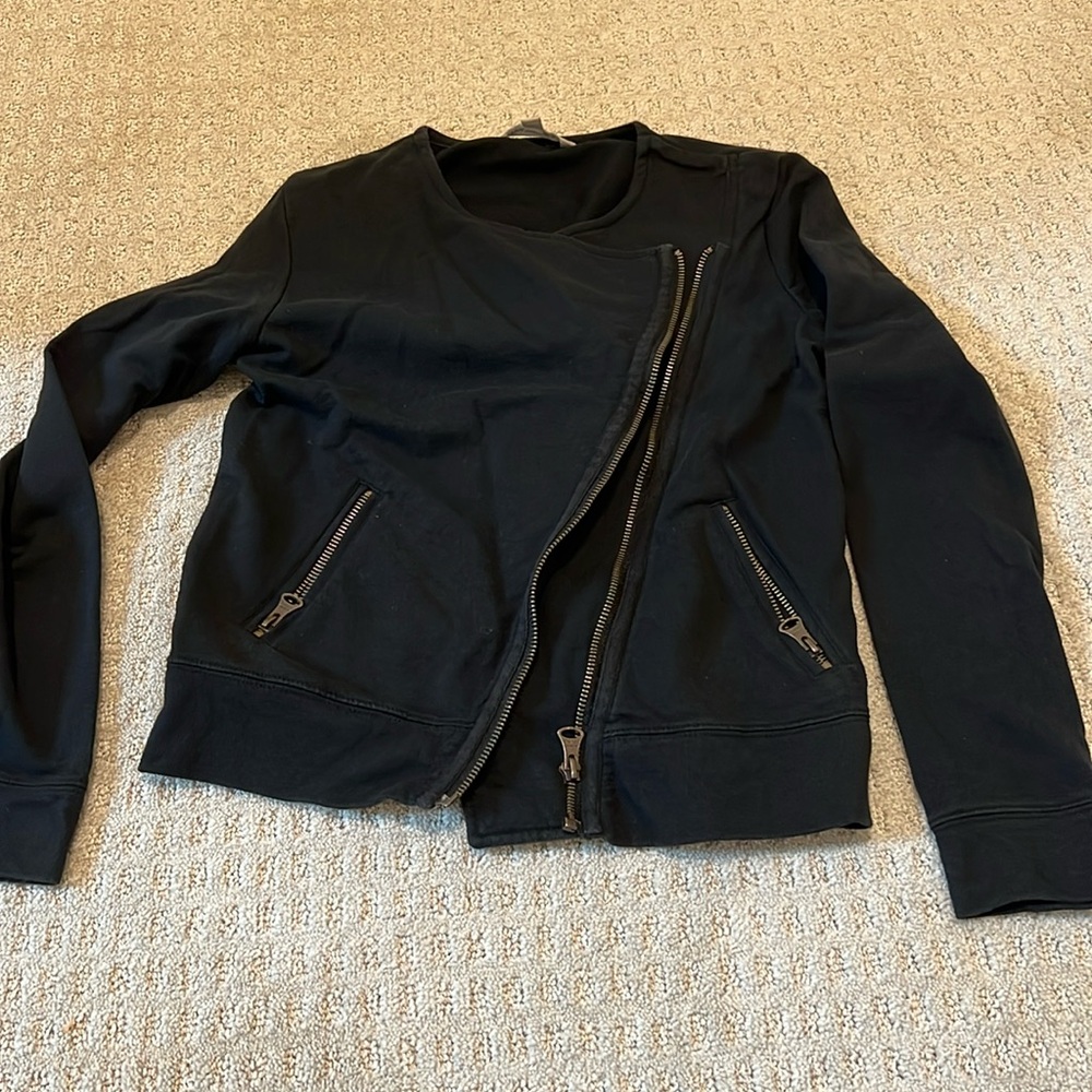 Black Asymmetrical Zip Women’s Sweater Jacket